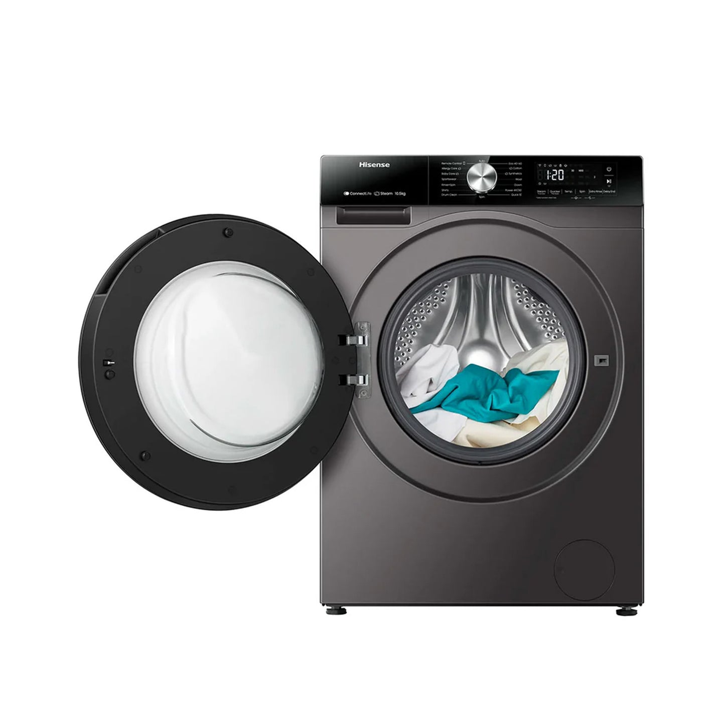 HISENSE Washer Front Load 10.5KG 1400RPM Inverter Titanium HISENSE