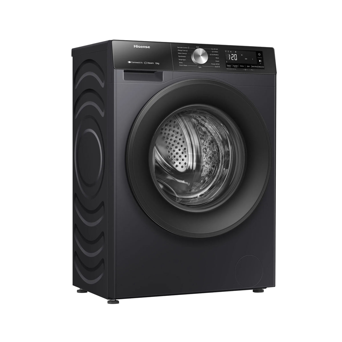 HISENSE Washer Front Load 12 KG 1400 RPM Steam Wifi Silver HISENSE