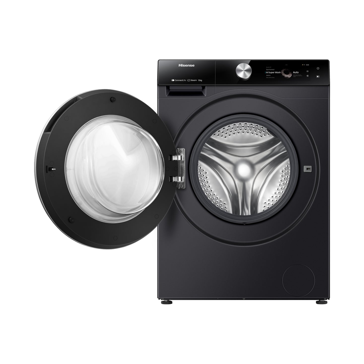 Hisense Washer Front Load 12KG 1400RPM Steam Wifi Black