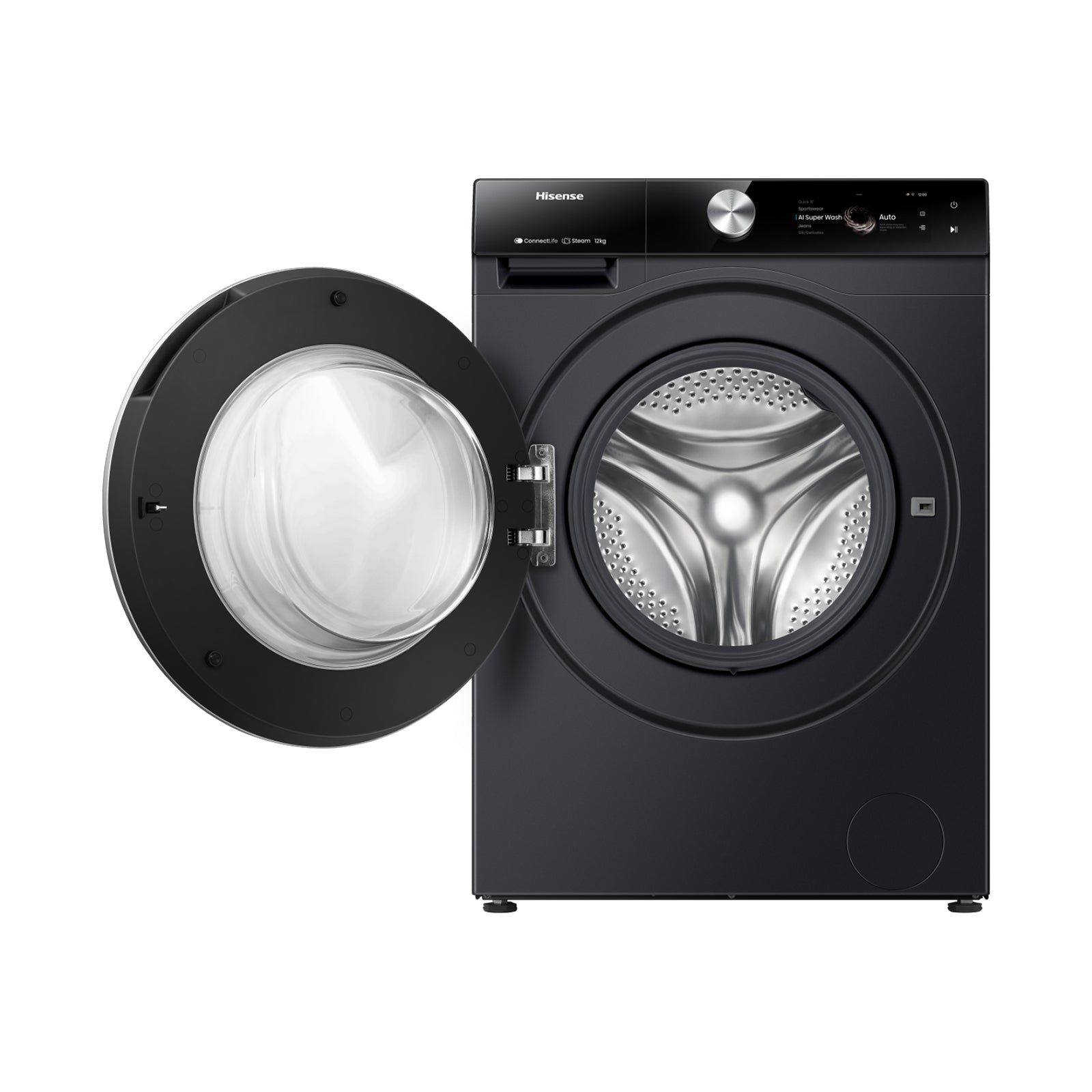 Hisense Washer Front Load 12KG 1400RPM Steam Wifi Black