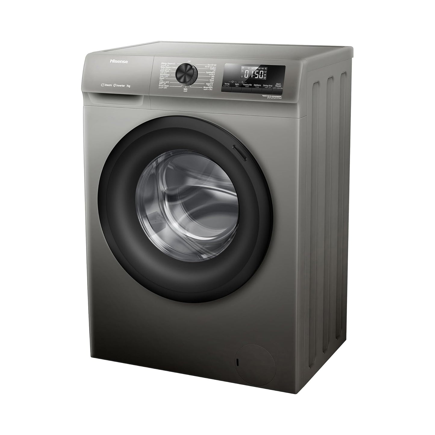 HISENSE Washer Front Load 7KG 1200RPM Inverter A+++ Titanium