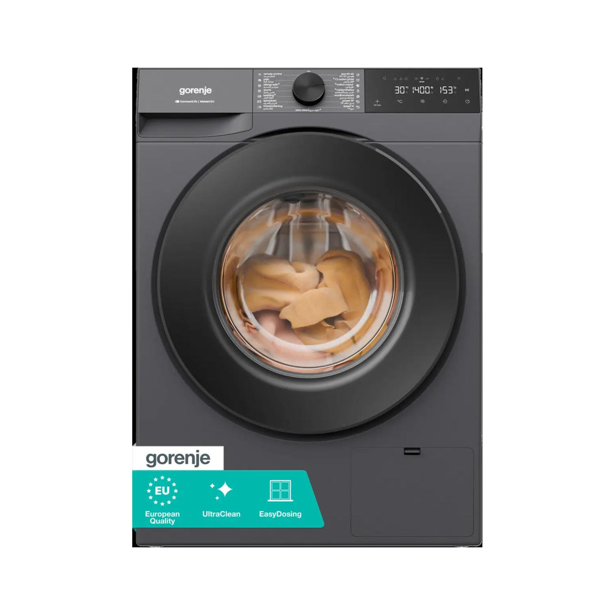 GORENJE Washer Front Load 9KG 1400RPM G400 A-10% Titanium