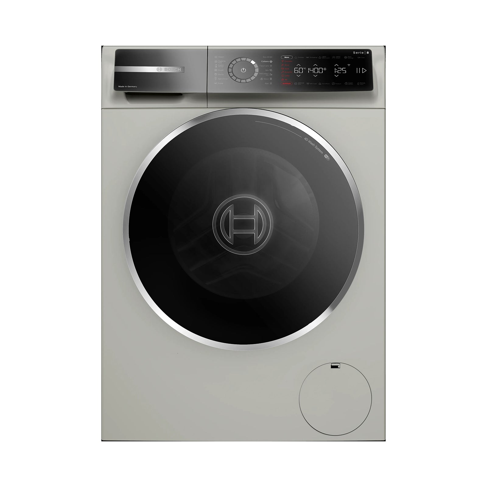 BOSCH Washer Front Load 9KG 1400RPM Series8 HomeConnect Inox