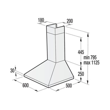 GORENJE Wall Mounted Hood 60 cm 505 m3/h Inox