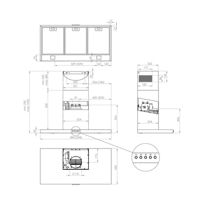 GORENJE Wall Mounted Hood 60Cm 550M3/H T-Shap Inox