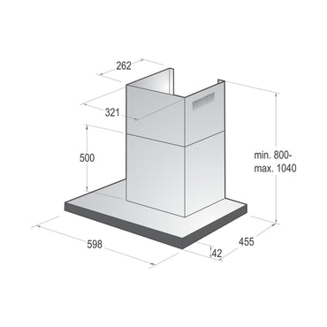 GORENJE Wall Mounted Hood 60 Cm 650 m3/h Black