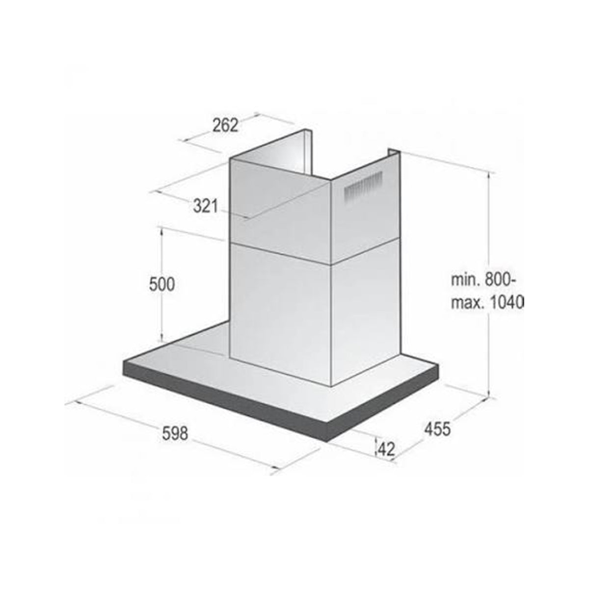 GORENJE Wall Mounted Hood 60 Cm 650 m3/h Black(BU)