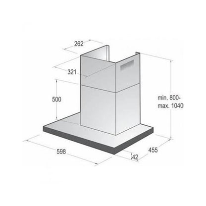 GORENJE Wall Mounted Hood 60 Cm 650 m3/h Black(BU) GORENJE