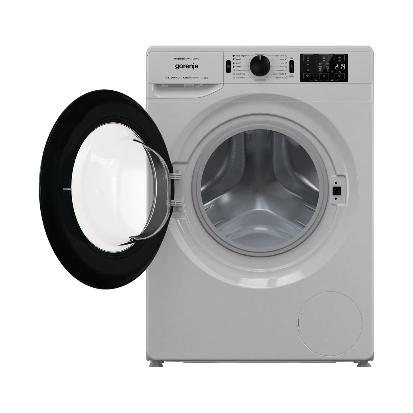 GORENJE Washer 10Kg Front Load 1400RPM Inverter Silver