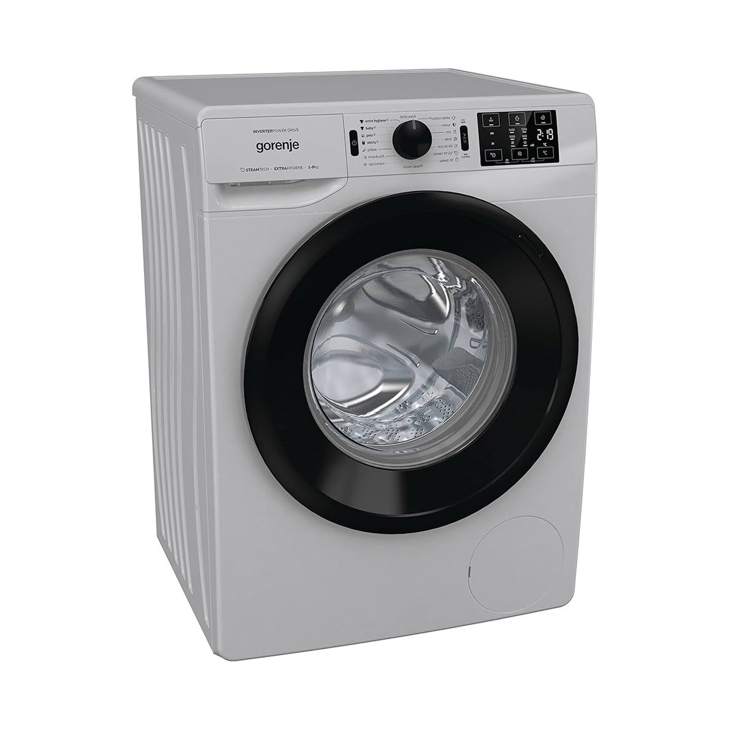 GORENJE Washer 8Kg Front Load 1400 RPM Inverter Silver