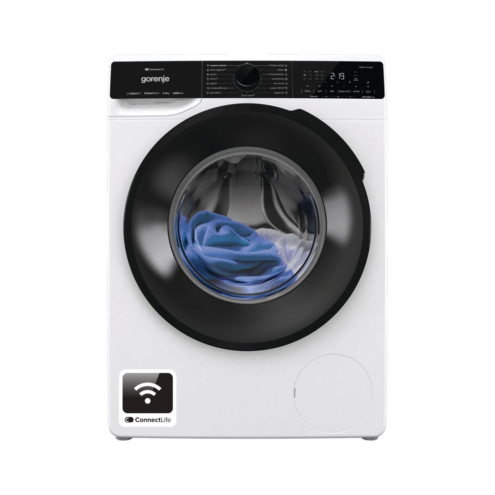 GORENJE Washer Front Load 9KG 1400RPM WIFI A White