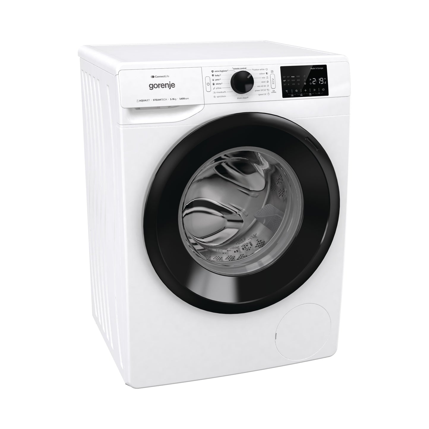 GORENJE Washer Front Load 9KG 1400Rpm Inverter Steam White