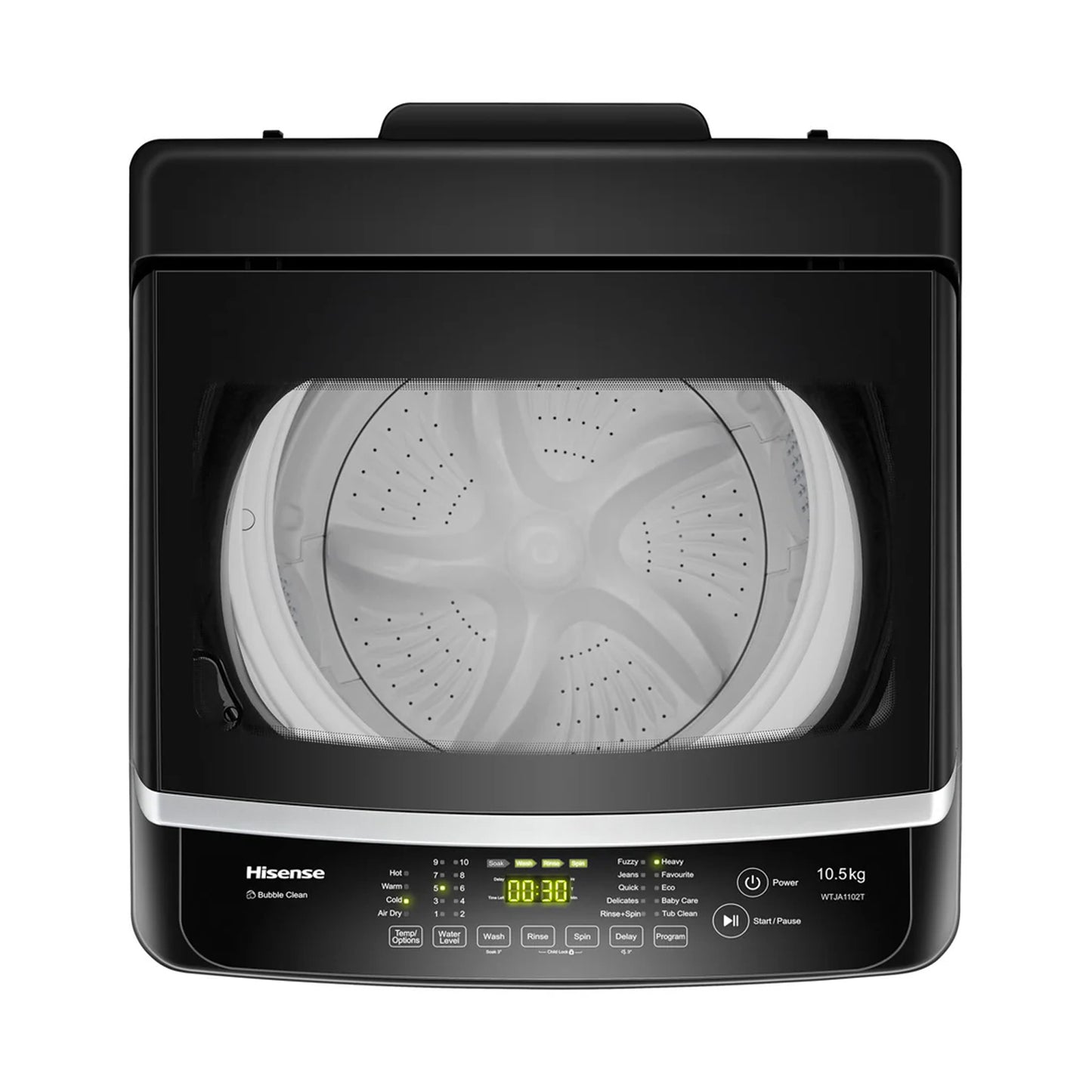 HISENSE Washer 10.5 Kg Top Load Titanium