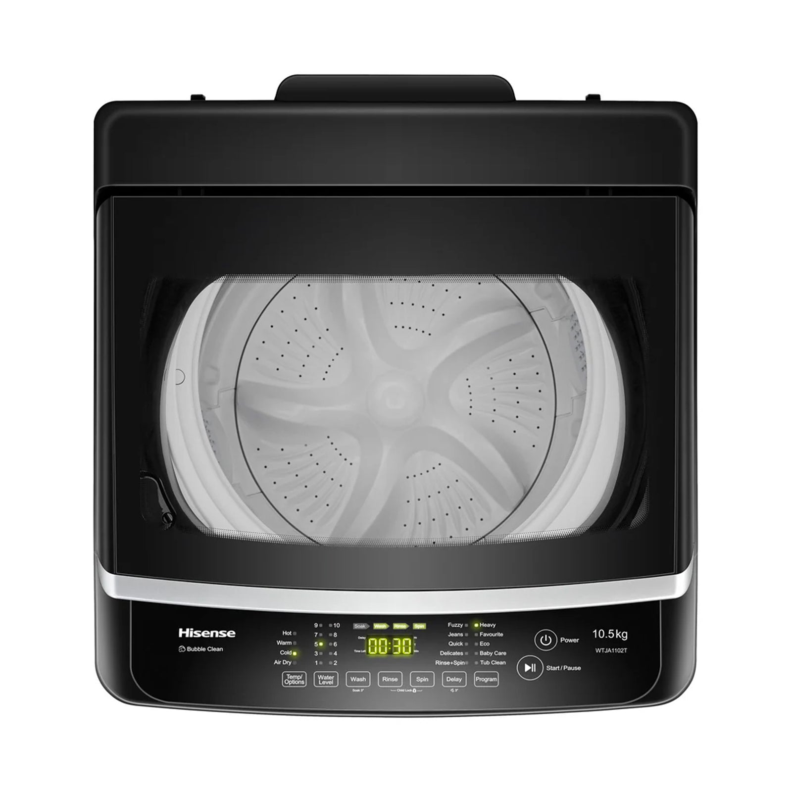 HISENSE Washer 10.5 Kg Top Load Titanium