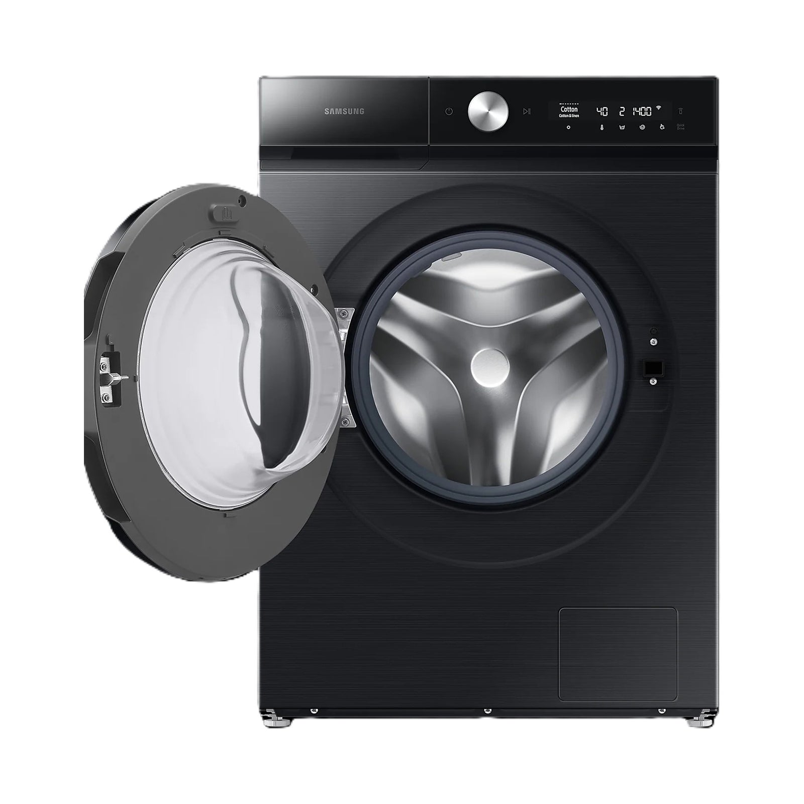 SAMSUNG Washer 12 Kg Front Load 1400RPM Black