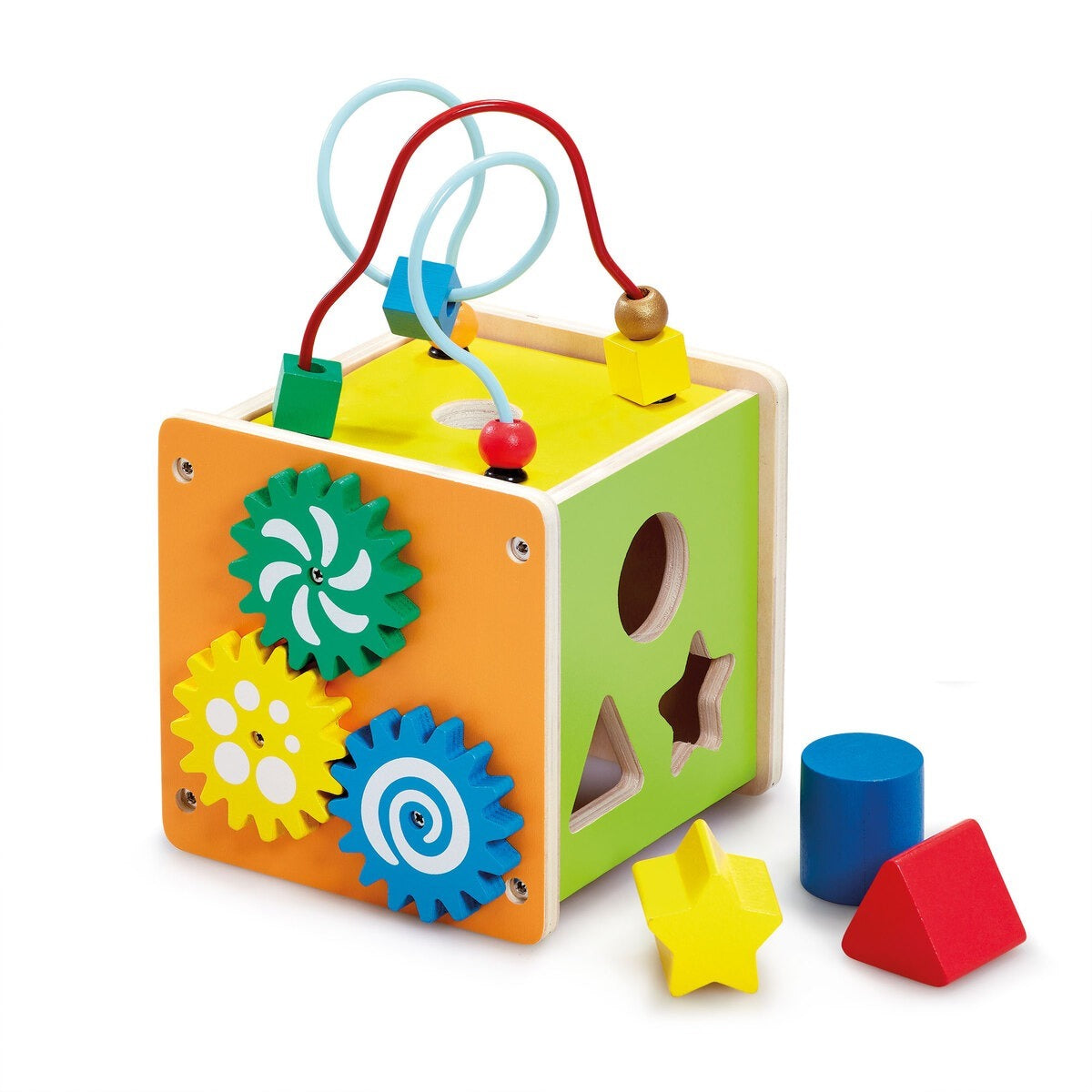 Elc Wooden Activity Cube Early Learning Centre