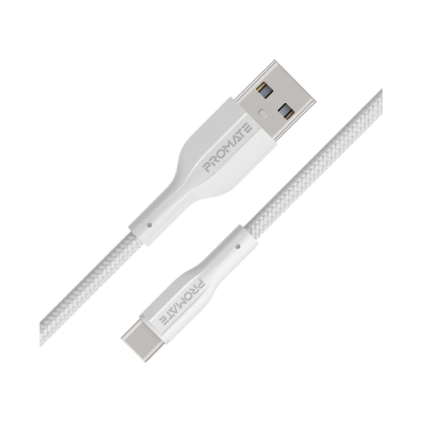 PROMATE SUPER FLEXIBLE DATA AND CHARGE USB-C CABLE - WHITE