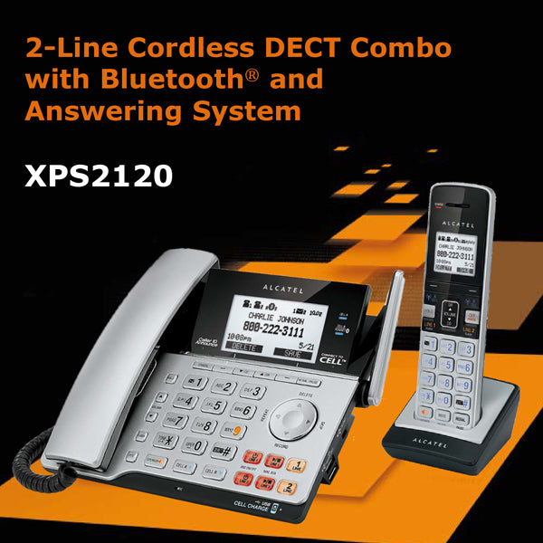 ALCATEL XPS2120 2LINE COMBO CORDED + CORDLESS DECT COMBO, 2