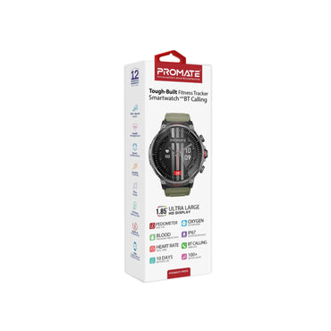 Tough-Built Fitness Tracker Smartwatch with BT Calling
