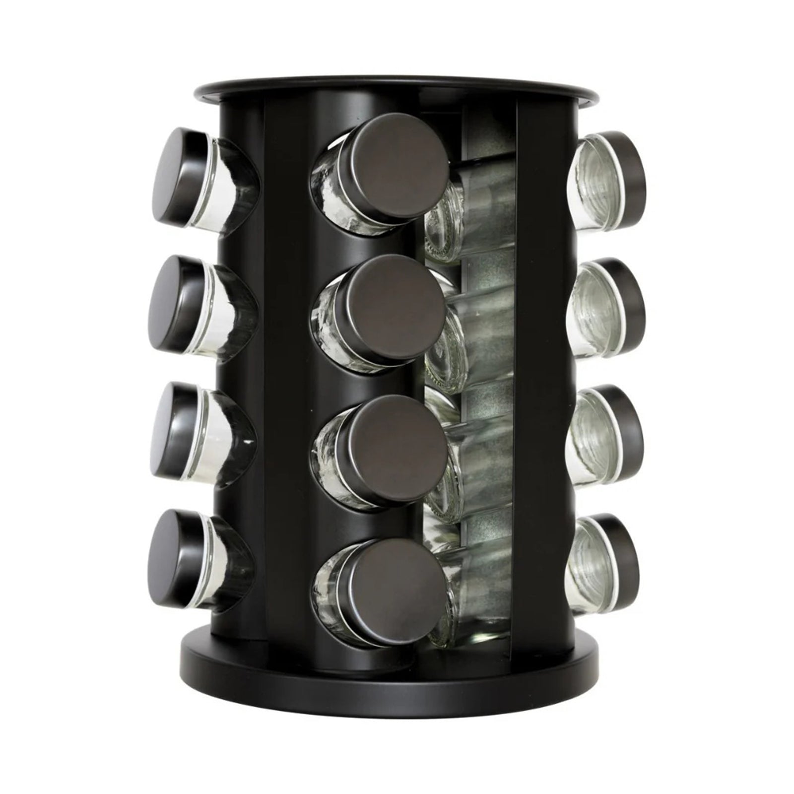 .ROTATING SPICE 16 JARS SET - BLACK [KEB 1-2]