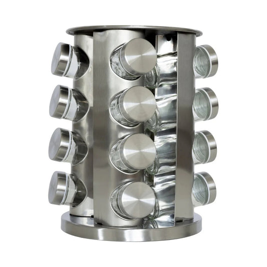 ROTATING SPICE 16 JARS SET - SILVER [KEB 1-4]