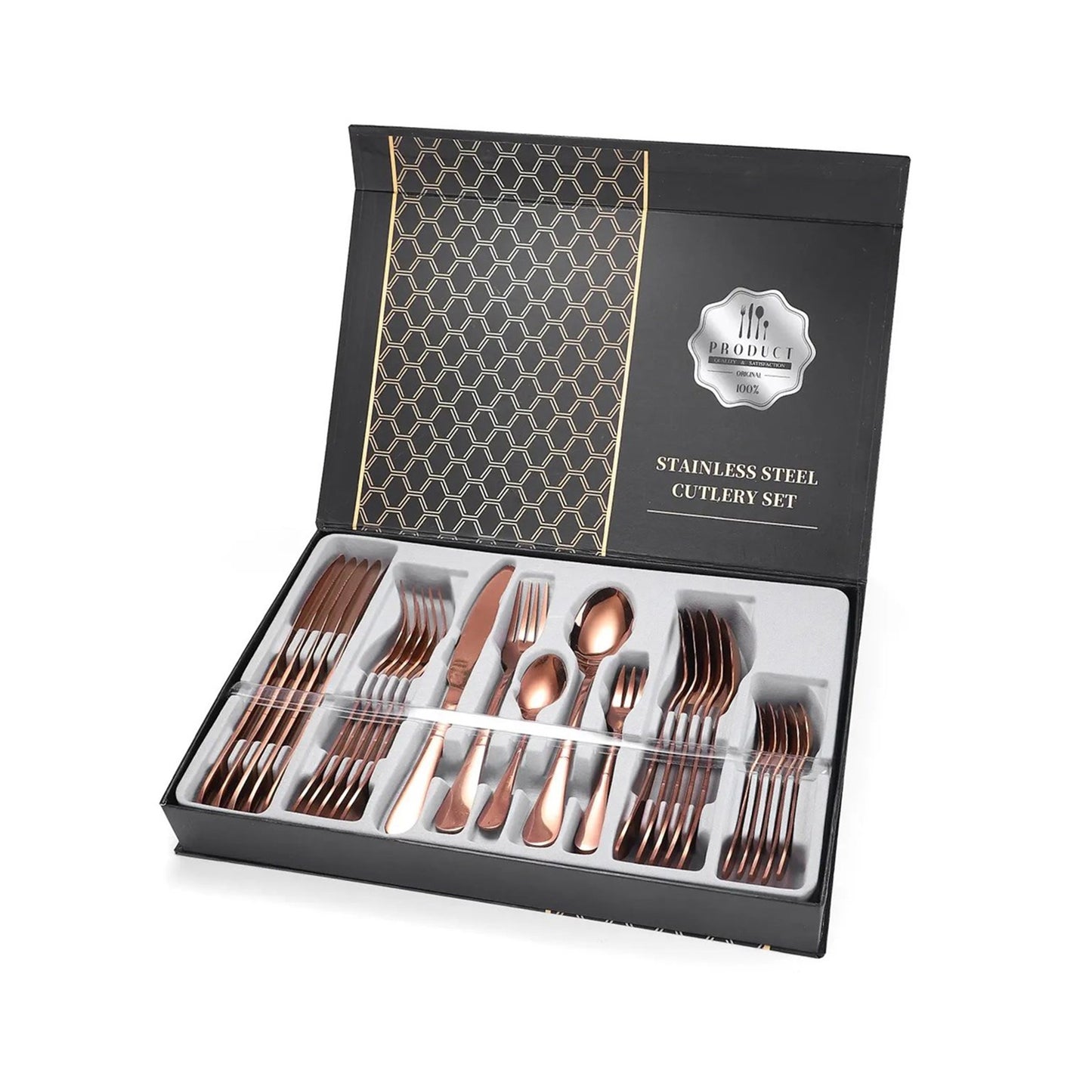 YW CUTLERY SET (410) 30PCS GOLDEN/ROSE