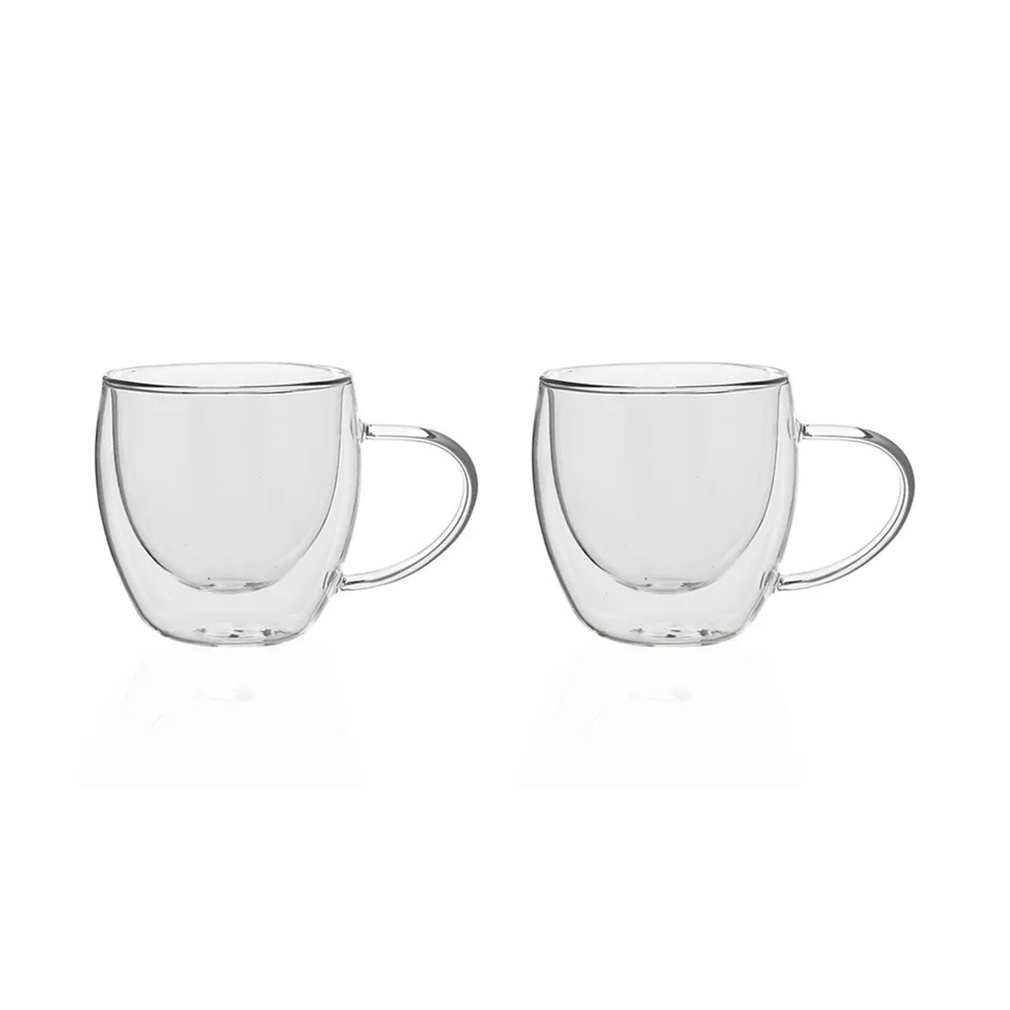 DOUBLE WALL GLASS MUG SHORT 250ML [KEB 2-12]