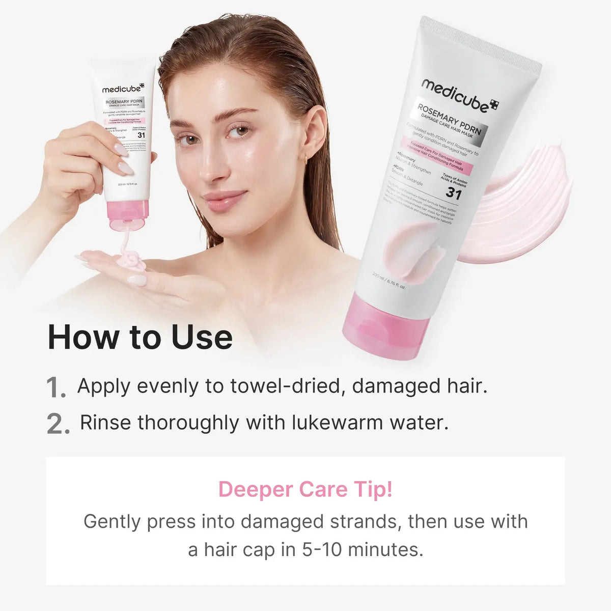 ROSEMARY PDRN DAMAGE CARE HAIR MASK 200 ML MEDICUBE