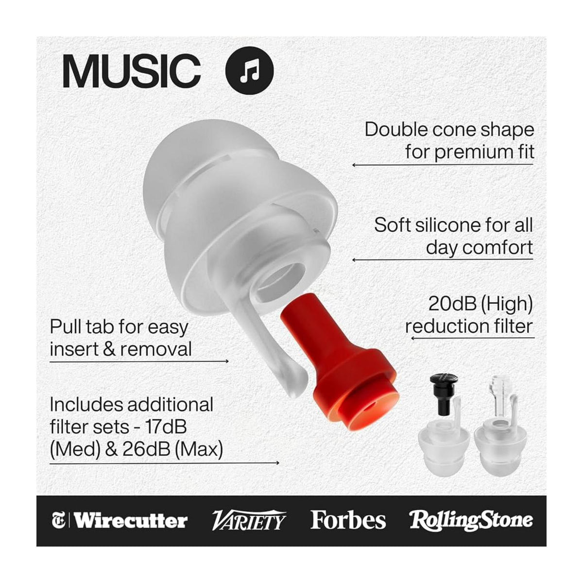 Earpeace Music Reusable Hearing Protection Earplugs EARPEACE