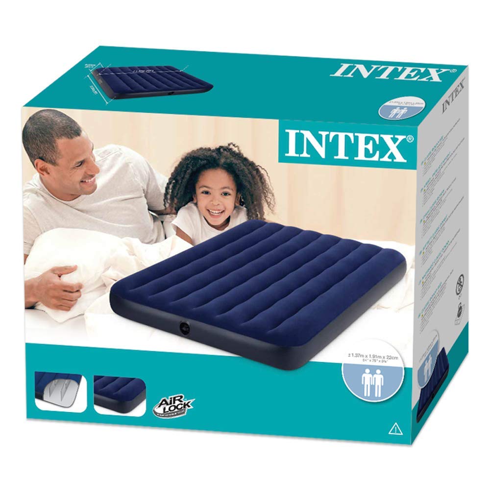 Inflatable Full Size Dura-Beam Blue Airbed Intex