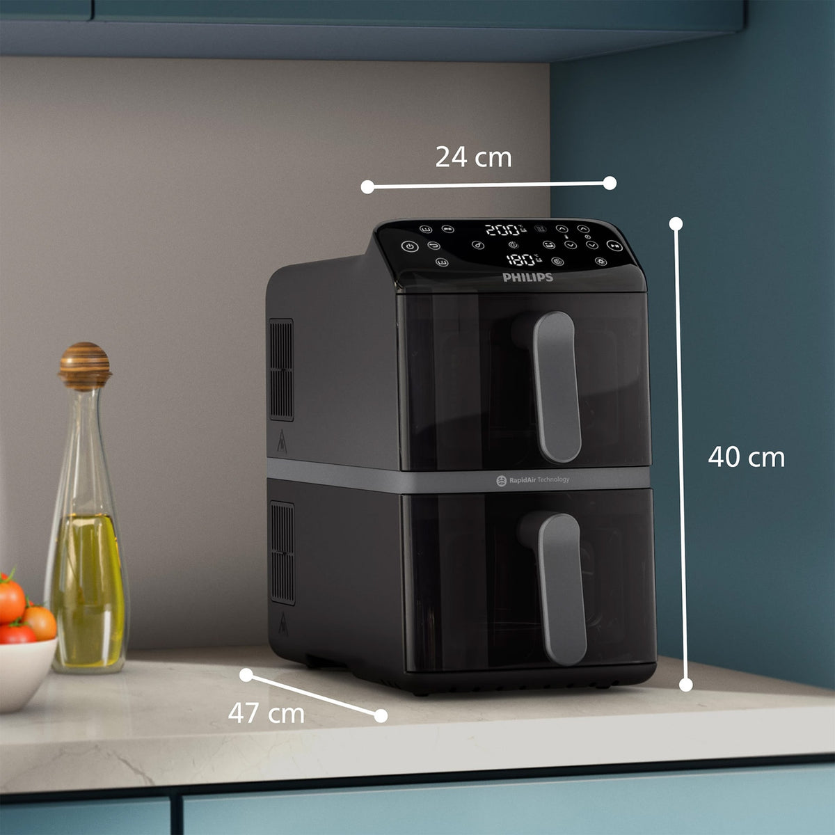 Philips 4000 Series Stacked Dual Basket Airfryer 10 Liters