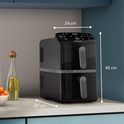 Philips 4000 Series Stacked Dual Basket Airfryer 10 Liters