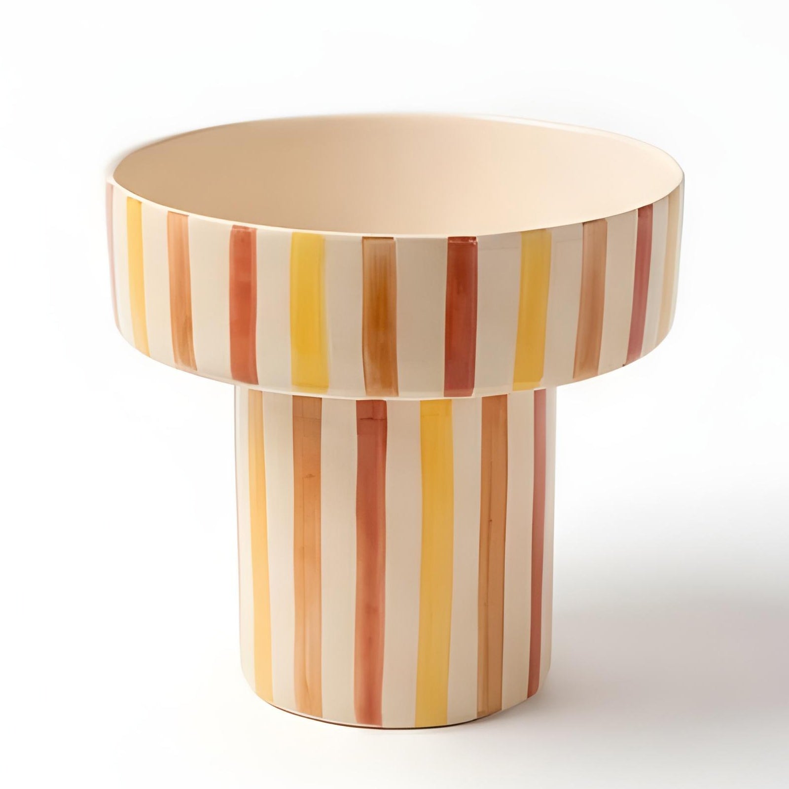 Spritz Stripe Ceramic Pedestal Bowl V home