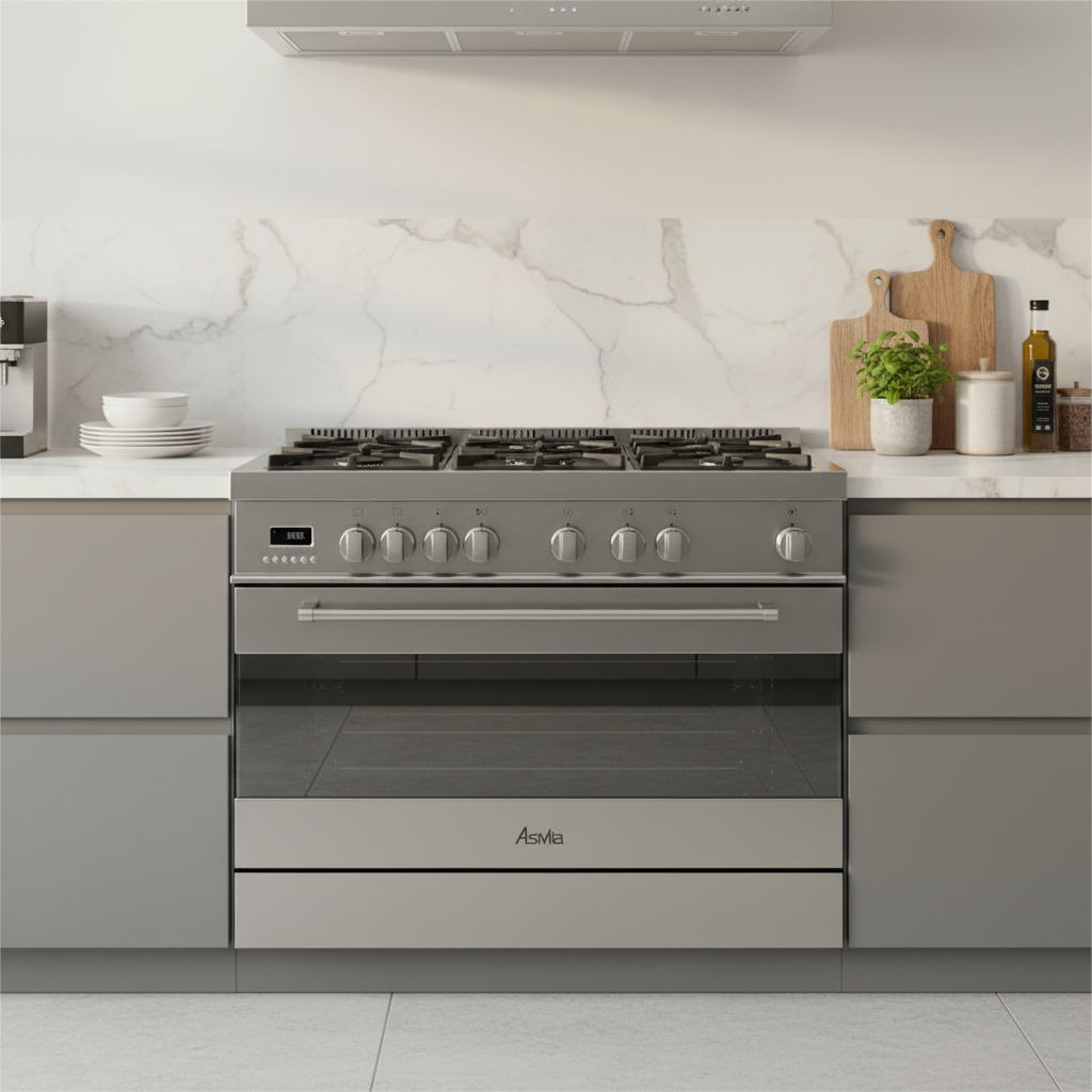 ASTIVITA Cooker Semi Pro Wide 90cm Gas Burners Electric Oven