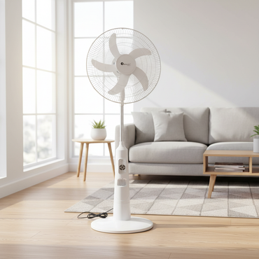 Felicity Rechargeable Fan 18 Inch W/R lifestyle photo in modern living room