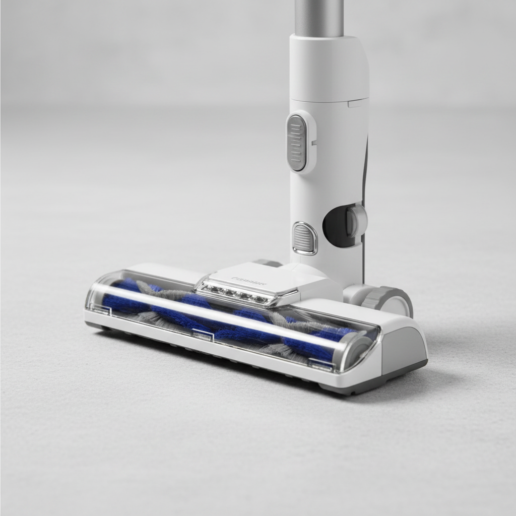 Blueberry Stick Vacuum Cleaner 150W brush head and floor nozzle close-up