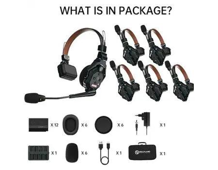Hollyland 6-person Noise Cancelling Intercom Headset Full Duplex System
